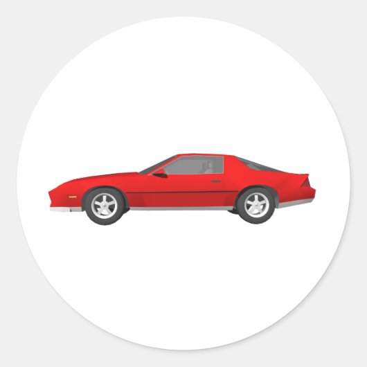 Camaro Sports Car: 3D model: Ronde Sticker (Voorkant)