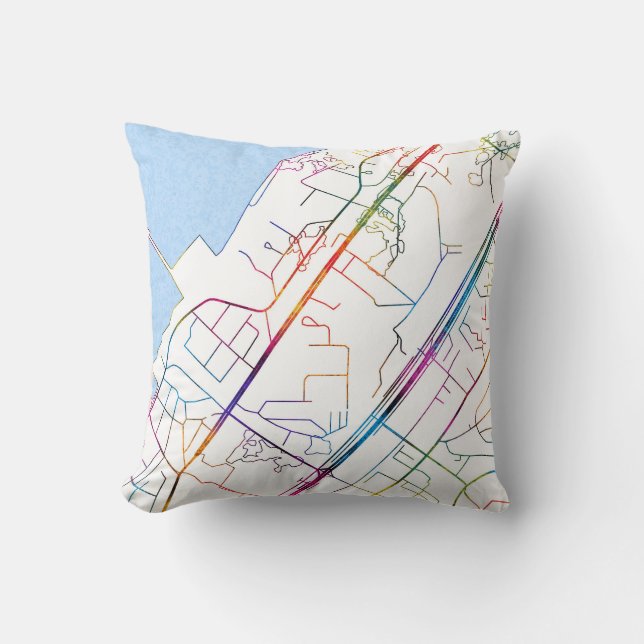 Camayenne Guinee Stadsplattegrond Kussen (Voorkant)