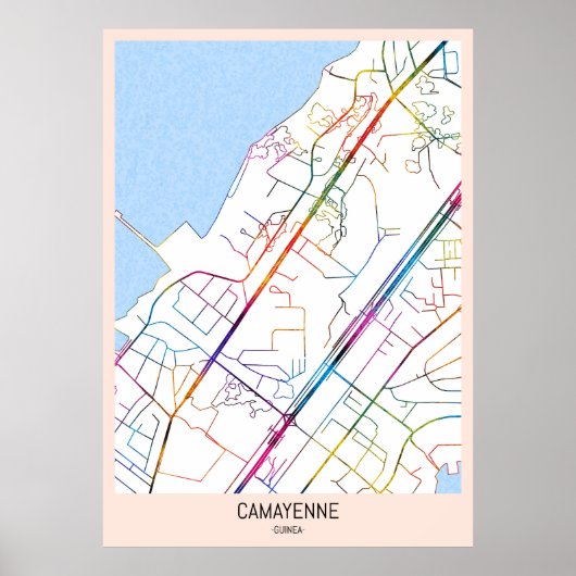Camayenne Guinee Stadsplattegrond Poster (Voorkant)