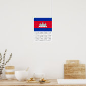 Cambodia 2026 Calendar, Large, Cambodian Flag Poster (Keuken)