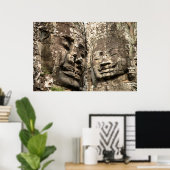 Cambodia, Angkor Wat. Angkor Thom, Bayon Poster (Thuiskantoor)