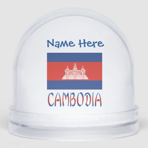 Cambodia Cambodjaanse Vlag Blauw Persoonlijk  Sneeuwbol