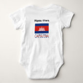 Cambodia Cambodjaanse Vlag Gepersonaliseerde Naam Romper (Achterkant)