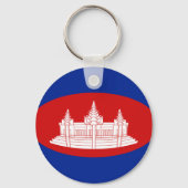 Cambodia Fisheye Flag Sleutelhanger (Voorkant)