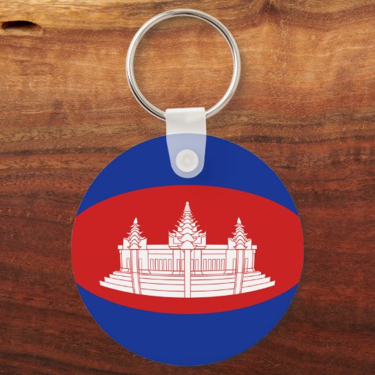 Cambodia Fisheye Flag Sleutelhanger (Voorkant)