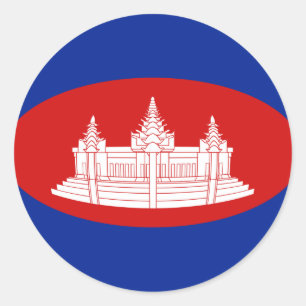 Cambodia Fisheye Vlag Sticker