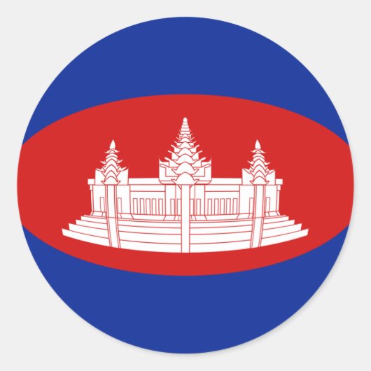 Cambodia Fisheye Vlag Sticker (Voorkant)