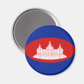 Cambodia Fisheye Vlagmagneet Magneet (Voorkant / Achterkant)
