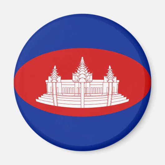 Cambodia Fisheye Vlagmagneet Magneet (Voorkant)
