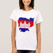 Cambodia Flag map KH T-shirt (Voorkant)