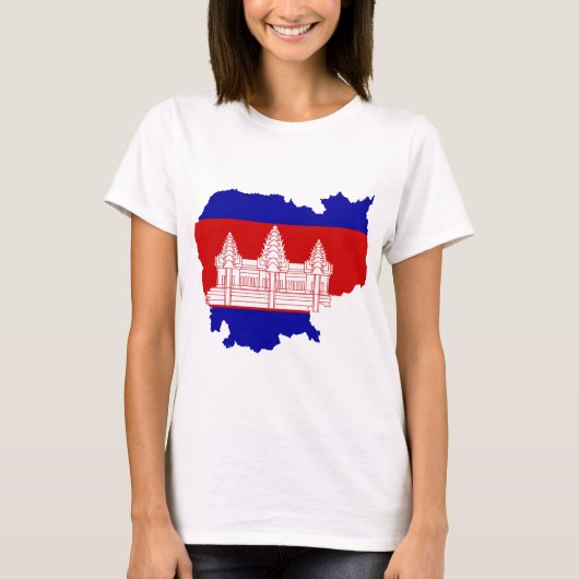 Cambodia Flag map KH T-shirt (Voorkant)