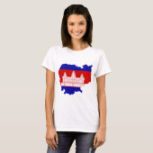 Cambodia Flag map KH T-shirt (Voorkant volledig)
