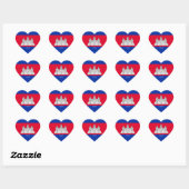 Cambodia Flag Splendid Patriotic Hart Sticker (Vel)