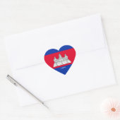 Cambodia Flag Splendid Patriotic Hart Sticker (Envelop)