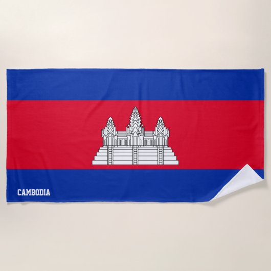 Cambodia Flag Splendid Patriotic Strandlaken (Voorkant)