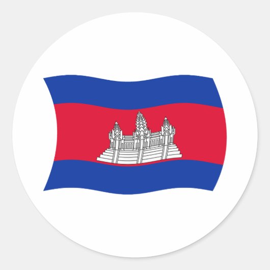 Cambodia Flag Sticker (Voorkant)