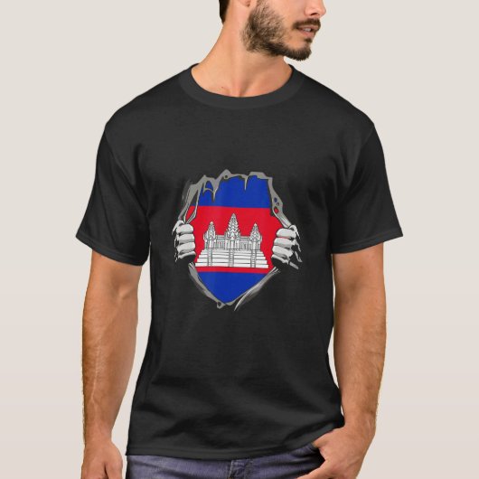Cambodia Flag T-shirt (Voorkant)