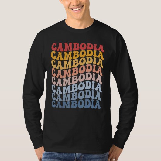 Cambodia Groovy Retro Cambodian T-shirt (Voorkant)