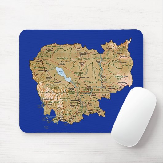 Cambodia Map Mousepad Muismat (Met muis)