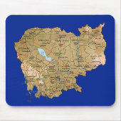 Cambodia Map Mousepad Muismat (Voorkant)