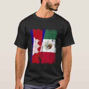 Cambodia Mexico Halve Vlag Cambodische Mexicaanse T-shirt