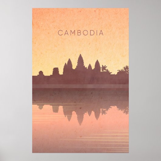 Cambodia Minimaal Reisposter Poster (Voorkant)