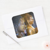 Cambodia, Phnom Penh. Boeddhabeelden Vierkante Sticker (Envelop)
