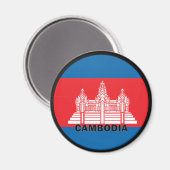 Cambodia Roundel kwaliteitsvlag Magneet (Voorkant / Achterkant)