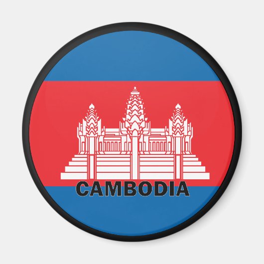 Cambodia Roundel kwaliteitsvlag Magneet (Voorkant)