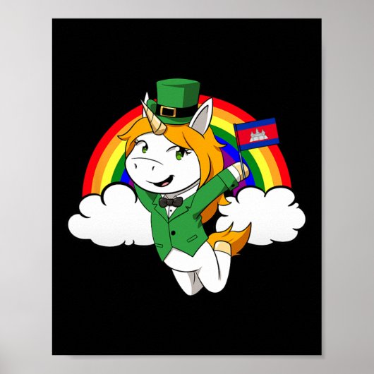 Cambodia Trots Cambodjaanse vlag St. Patricks Dag Poster (Voorkant)