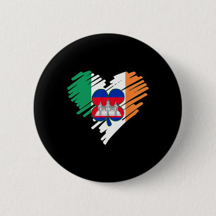 Cambodia Trots Cambodjaanse Vlag St. Patricks Dag  Ronde Button 5,7 Cm