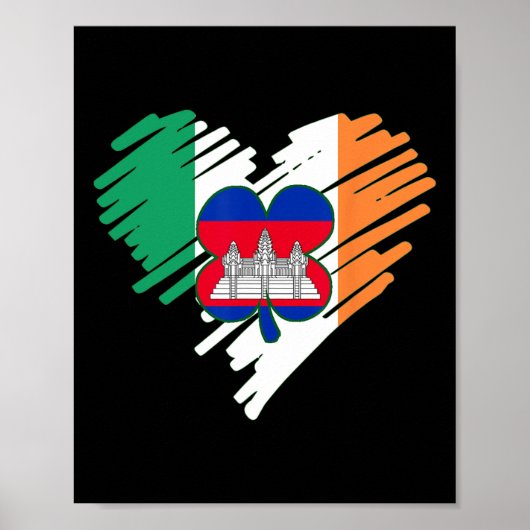 Cambodia Trots Cambodjaanse vlag St. Patricks Day Poster (Voorkant)