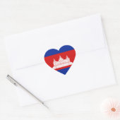 Cambodia Vlag Hart Sticker (Envelop)