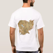 Cambodia Vlag + Kaart + Tekst T-shirt (Achterkant)