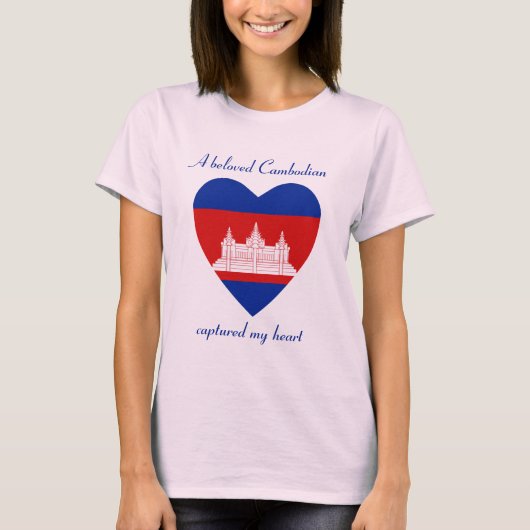 Cambodia Vlag Liefste T-Shirt (Voorkant)