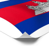 Cambodia Vlag Poster Afdruk (Hoek)