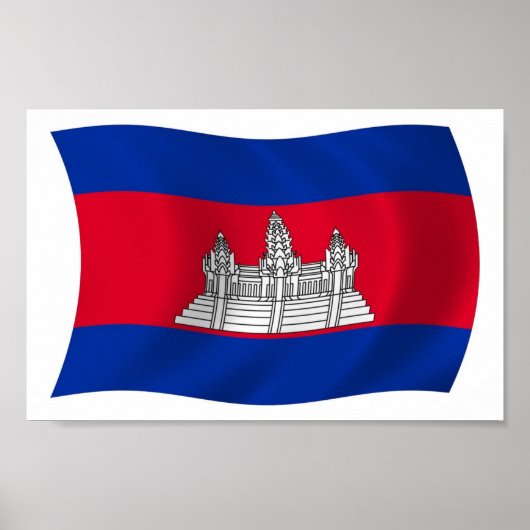 Cambodia Vlag Poster Afdruk (Voorkant)