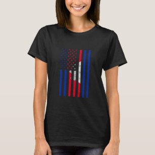 Cambodia Vlag USA Amerika Cambodjaanse Roots Cambo T-shirt