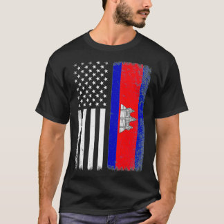 cambodian American Flag, funny khmer cambodian T-shirt