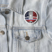 Cambodian French France Tree Roots Flag Ronde Button 5,7 Cm (In situ)