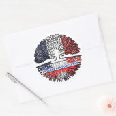 Cambodian French France Tree Roots Flag Ronde Sticker (Envelop)