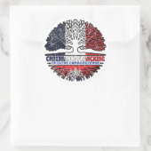 Cambodian French France Tree Roots Flag Ronde Sticker (Tas)