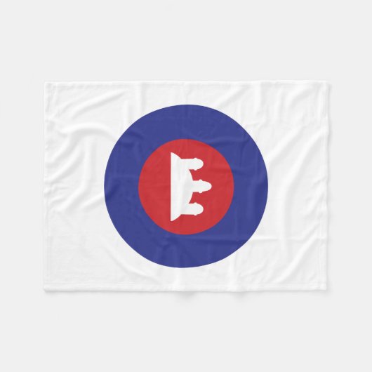 Cambodian Roundel Fleece Deken (Voorkant (Horizontaal))