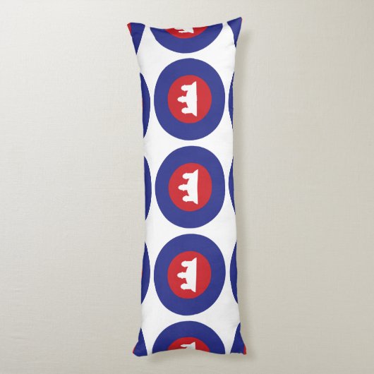 Cambodian Roundel Lichaamskussen (Achterkant (Verticaal))