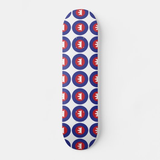 Cambodian Roundel Persoonlijk Skateboard (Voorkant)