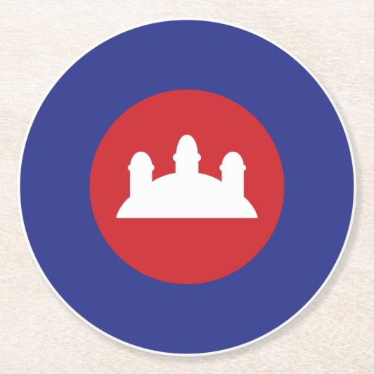 Cambodian Roundel Ronde Kartonnen Onderzetter (Voorkant)