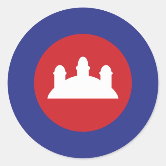 Cambodian Roundel Ronde Sticker (Voorkant)