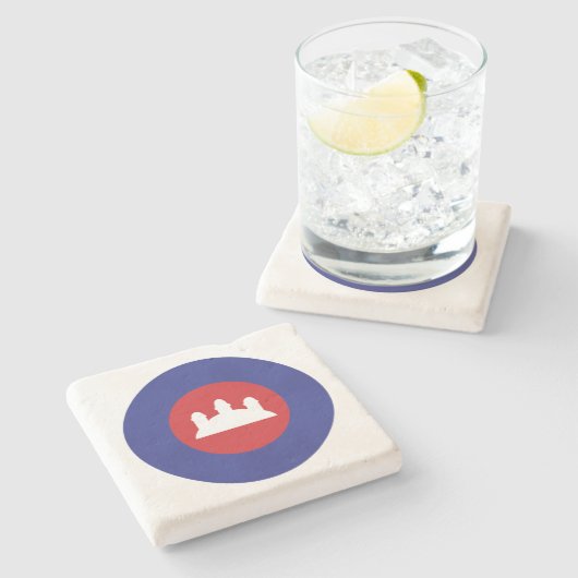 Cambodian Roundel Stenen Onderzetter (Zijkant)