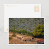 Cambodian Village Landscape Postcard Feestdagenkaart (Voorkant / Achterkant)