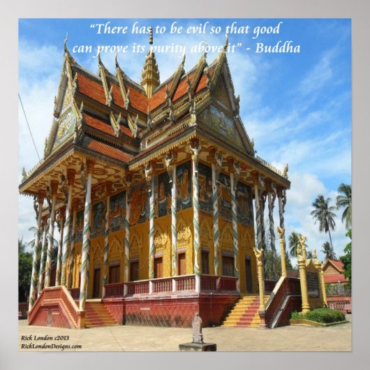 Cambodische Boeddhistische Tempel & Poster met ber (Voorkant)